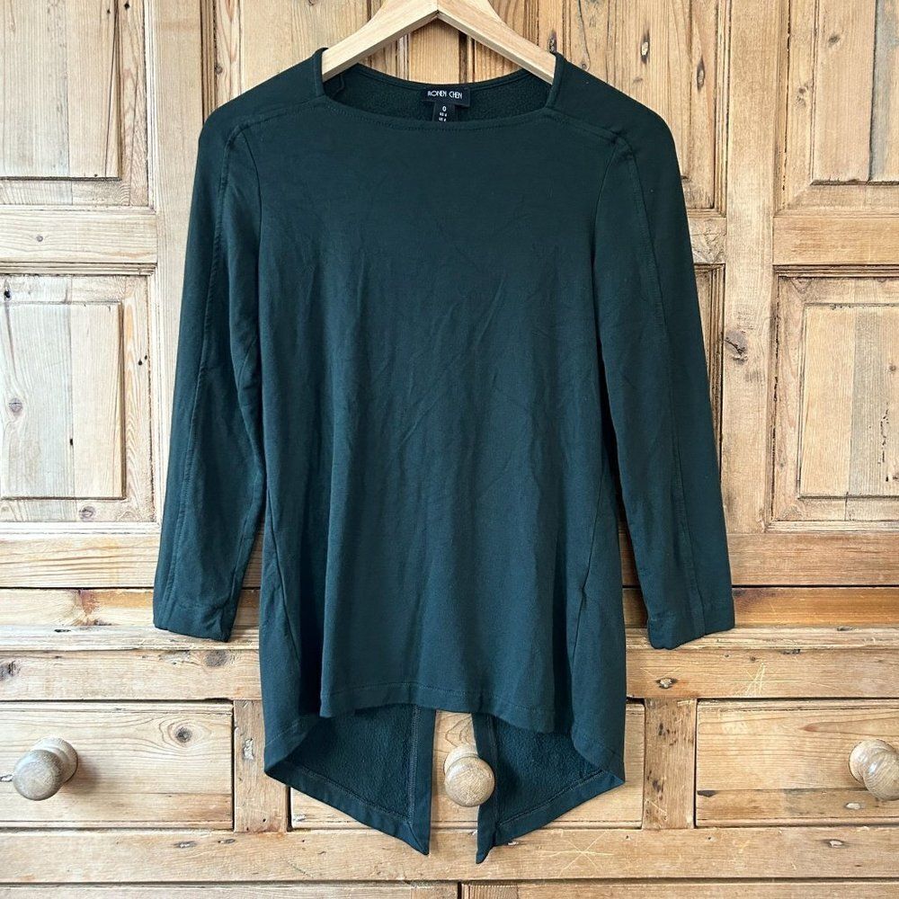 Ronen Chen 0 (US 4) Green Pullover Blouse with Sweater‎ Interior